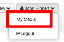 The My Media selection in the account dropdown